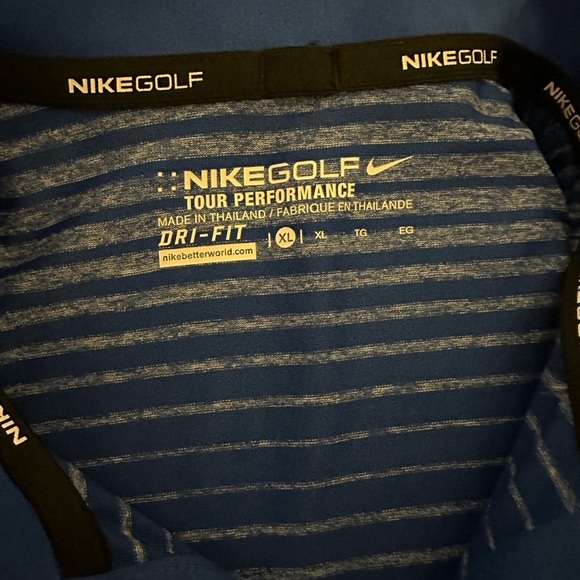 Nike Golf Polo Blue Striped Size XL - Picture 6 of 6